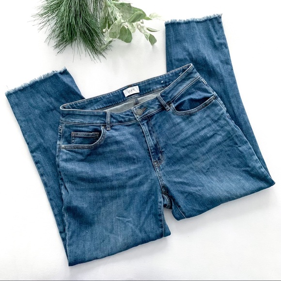 LOFT Denim - LOFT Raw Hem Curvy Boyfriend Jeans